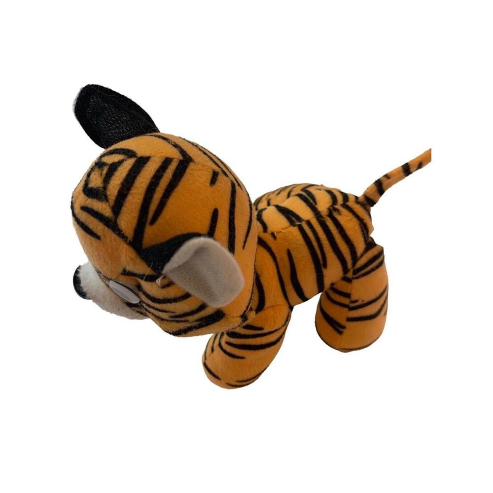 Vintage Tiger Stuffed Plush Toy Jungle Animal Small Orange Black Cat - Picture 3 of 7